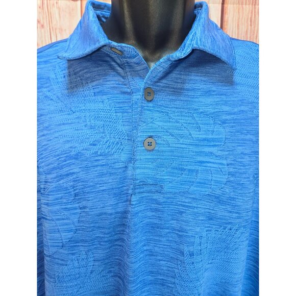 Tommy Bahama Mens Blue Islandzone Polo Medium Subtle Ocean Print - Picture 3 of 8